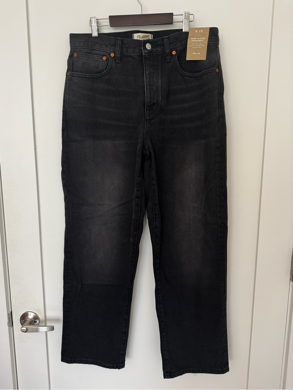 Madewell Black Low-slung Straight-Leg Jeans